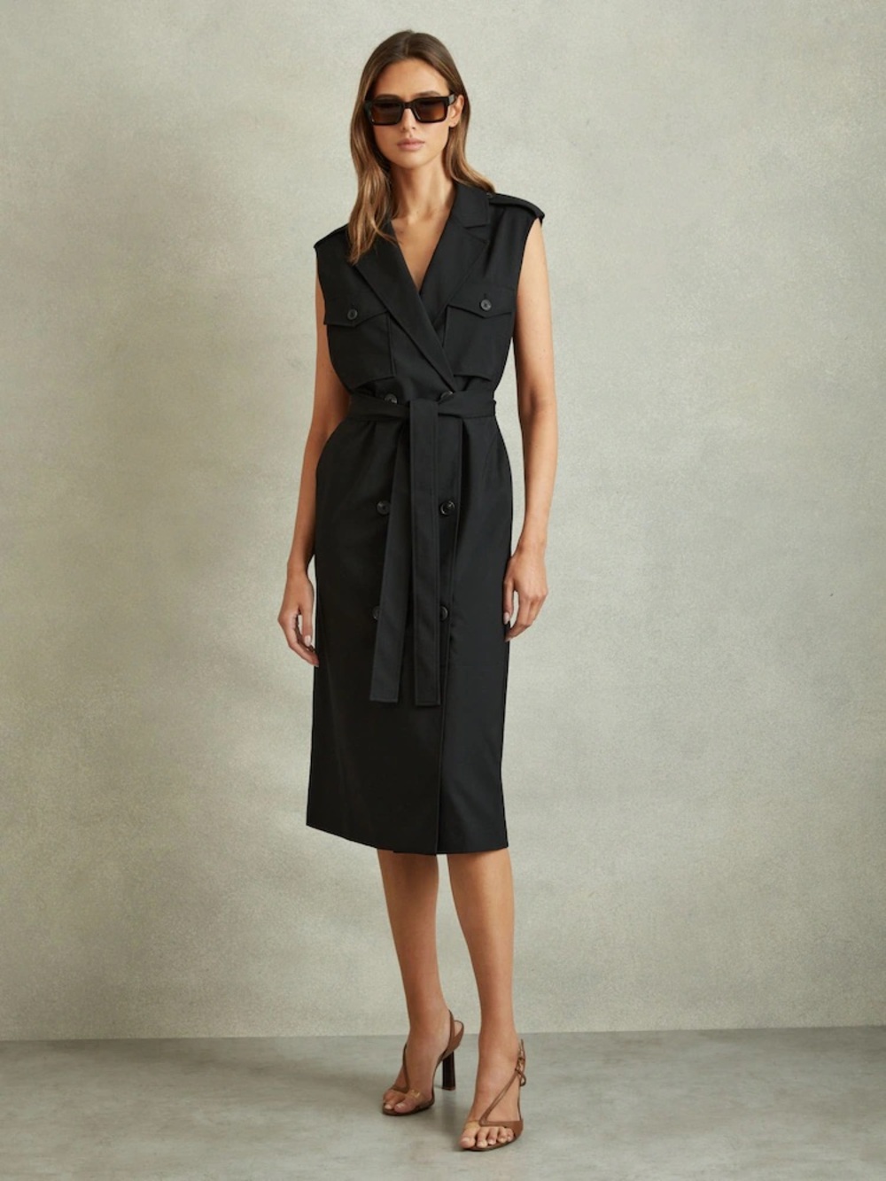 NWT Reiss Kimora Wool Blend Double Breasted Midi Dress